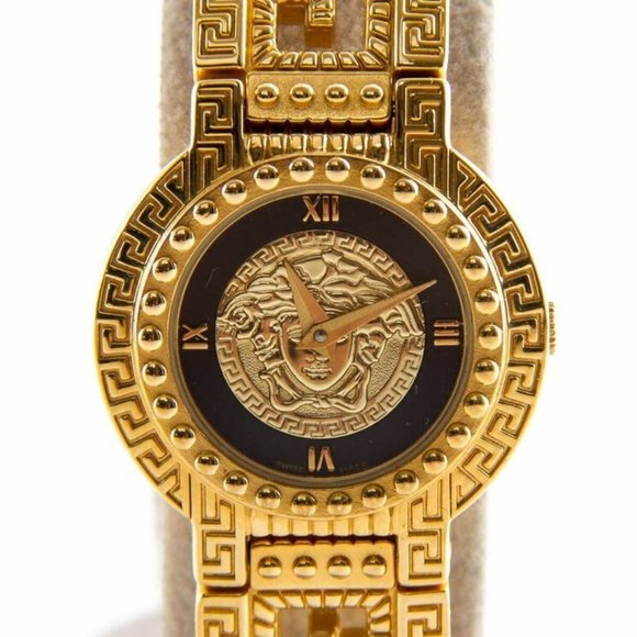 Authentic vintage ladies Gianni Versace medusa Gold plated quartz